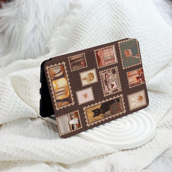 Halloween Stamps Kindle 12th Gen (2024/2022) Paperwhite 6"/7" Case With Hand Strap, Kindle Case, Kindle 10th Case, Personalized Paperwhite