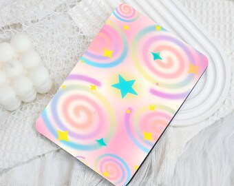 Candy Swirl Star Kindle 12th Gen (2024/2022)Paperwhite 6"/7" Case With Hand Strap,Kobo Clara Libra,Kindle 10th Case,Personalized Paperwhite
