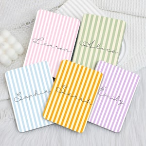 Custom Stripe Kindle 12th Gen (2026/2022) Paperwhite 6"/7" Case With Hand Strap,All New Kindle Case,Kindle 10th Case,Personalized Paperwhite