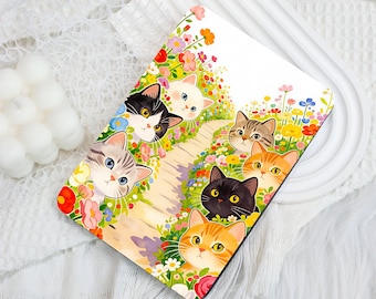 Cat Garden Path Kindle 12th Gen (2024/2022)Paperwhite 6"/7" Case With Hand Strap,Kobo Clara Libra,Kindle 10th Case,Personalized Paperwhite