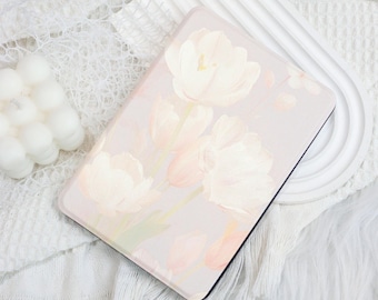 Flower Tulips Kindle 12th Gen (2024/2022) Paperwhite 6"/7" Case With Hand Strap,All New Kindle Case,Kindle 10th Case,Personalized Paperwhite
