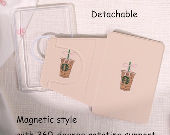 Hand-Drawn Coffee Cup 360 Degree Rotating Kindle Case, Kindle 10/11/12th Gen (2024/2022) Paperwhite 6"/7" Case, Personalized Paperwhite Case