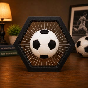 Soccer Ball String Art | Sports Desk Decor | 3D Printed Gift