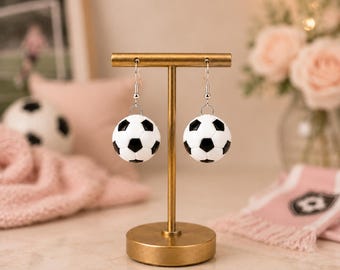 Boucles d'oreilles ballon de football | Accessoire léger pour bijoux de sport | Imprimé en 3D