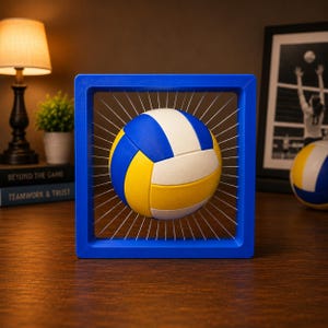 Volleyball String Art Decor | 3D Printed Sports Desk Display | Player Gift