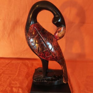 Sankofa Bird Statue – Hand-Carved Ghanaian Symbol of Wisdom & Heritage – African Tribal Art Wooden Sculpture
