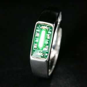 Glowing Circuit Board Ring for Women, Tech Jewelry, LED Geek Ring, Unique Gift for Her, Engineer Gift