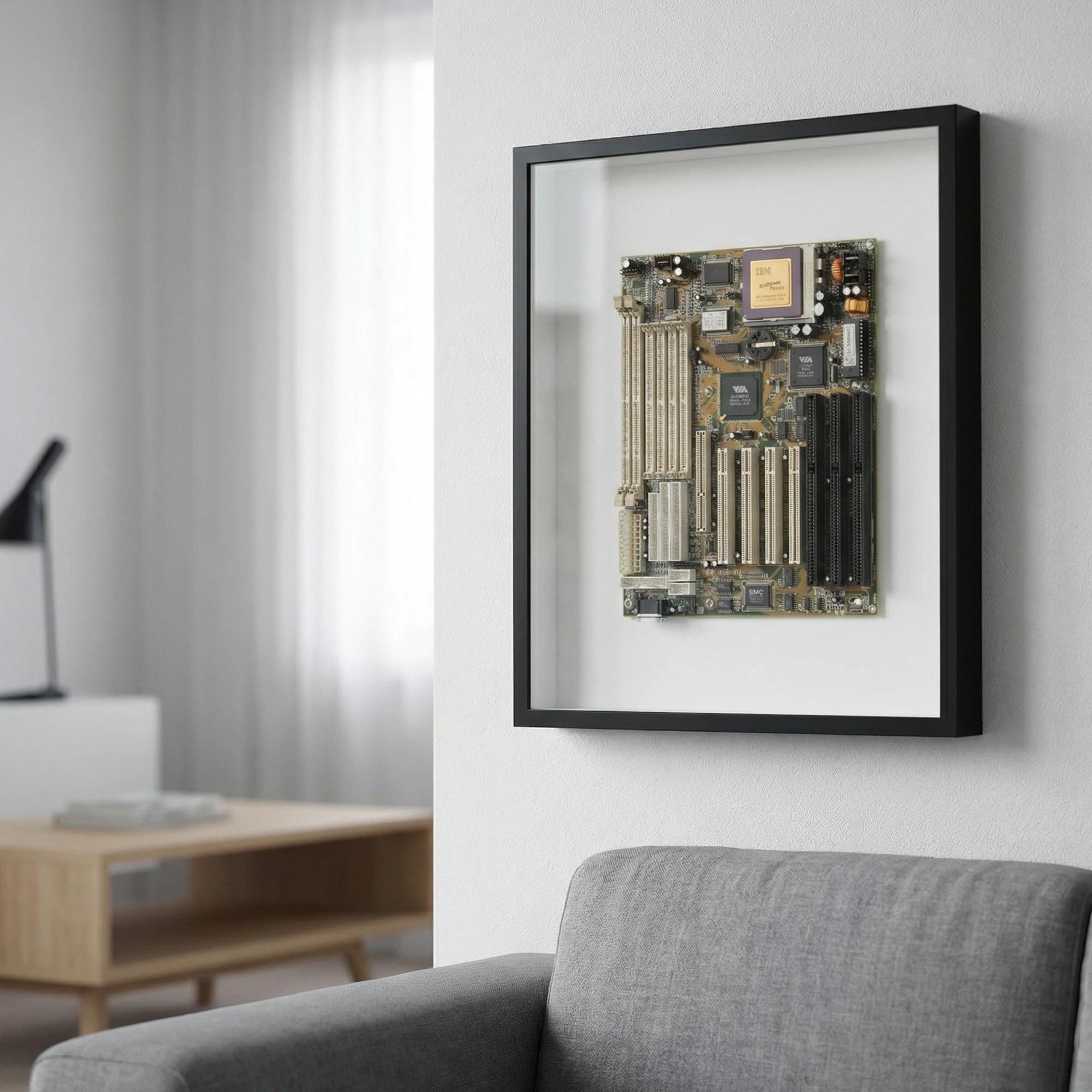 Recycled Motherboard Wall Art With IBM CPU, 1997 Vintage Computer Art ...