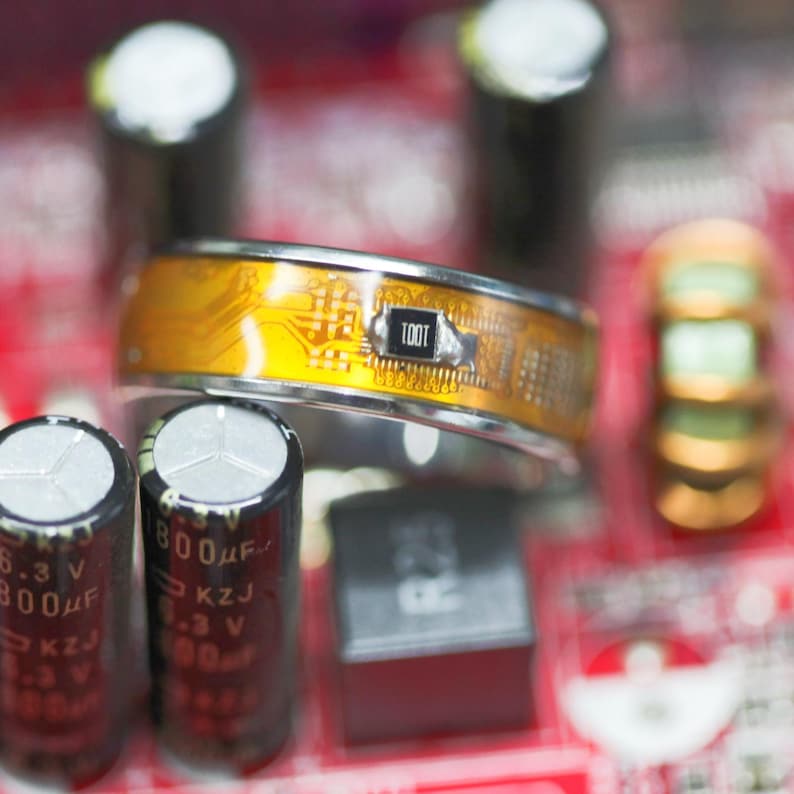 Computer Rings For Men Circuit Board Ring,mens Ring for Geeky Nerdy Gamer Scientist Cyberpunk ...