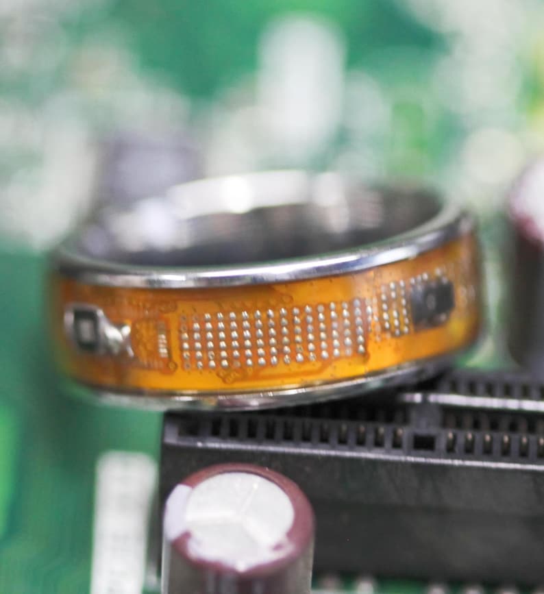 Computer Rings For Men Circuit Board Ring,mens Ring for Geeky Nerdy Gamer Scientist Cyberpunk ...