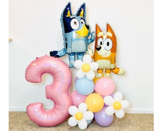 Blue Dog Party Blue Dog Birthday Party Puppy Party Orange Dog Balloon Blue Dog Balloon Bingo Birthday Bingo Party Rainbow Balloons