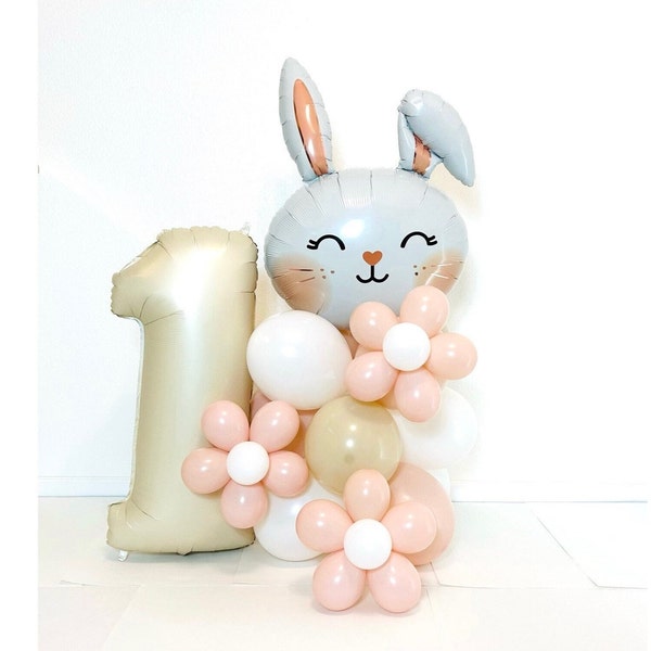 Bunny Balloon Tower, Somebunny is 1, Bunny Balloon, Easter Balloon, Easter Bunny Balloon, Somebunny is one, Bunny Birthday Party, Bunny