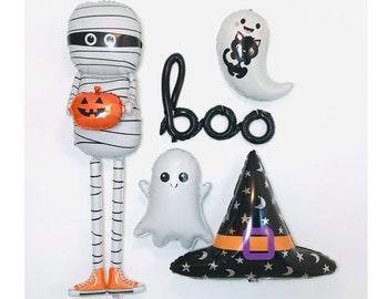 Halloween Balloons, Mummy Balloon, Boo Balloon, Ghost Balloon, Two Spooky, Boo Im Two, Spooktacular, Halloween Party Decor Witch Hat Balloon