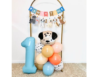Puppy Balloon Tower Puppy Balloon Garland Puppy Party Lets Pawty Banner Dog Birthday Party Pawty Time Banner Puppy Birthday Party Lets Pawty
