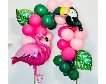 Flamingo Balloon Garland, Palm Leaf Balloon, Flamingo Party, Flamingo Birthday, Lets Flamingle, Flamingo Bachelorette, Flamingo Baby Shower