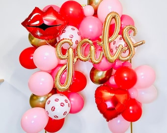 Valentine Balloon Garland, Valentine Balloon Wall, Galentine Balloon Garland, Valentine Balloons, Valentine Party, Galentine party, gals