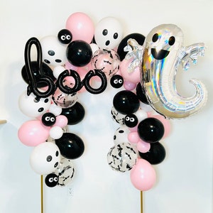 Boo I'm Two Garland, Halloween Balloon Garland, Two Spooky, Pink Halloween Garland, Spooky One, Two Spooky Birthday, Spooky One Birthday,