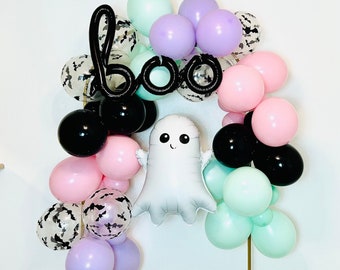 Pastel Halloween Balloon Garland, Boo Im two, Two Spooky Balloon Garland, Little Boo is Two, Spooky One Birthday, Monster mash garland,