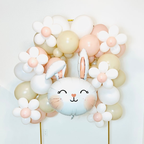 Bunny Balloon Garland, Bunny Balloon, White Bunny Balloon, Spring Balloon, Somebunny is one, Bunny Birthday Party, Bunny Party, Cute Bunny