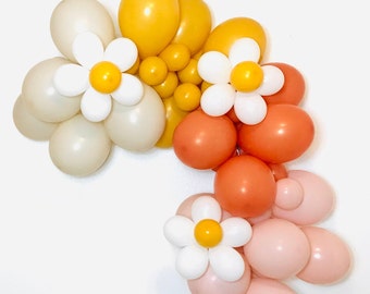 Daisy Balloon Garland, Groovy Balloon Garland, Retro Party, Five is a Vibe, Groovy One, Two Groovy, Daisy Balloons Groovy Party Groovy Baby
