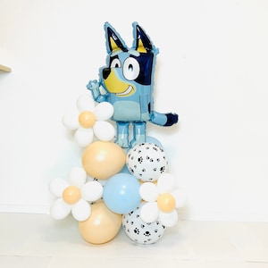 Blue Dog Balloon, Blue Dog Birthday, Dog Balloon Tower, Dog Balloon Structure, Dog Balloon Stack, Doggy Birthday Balloon Dog Birthday party
