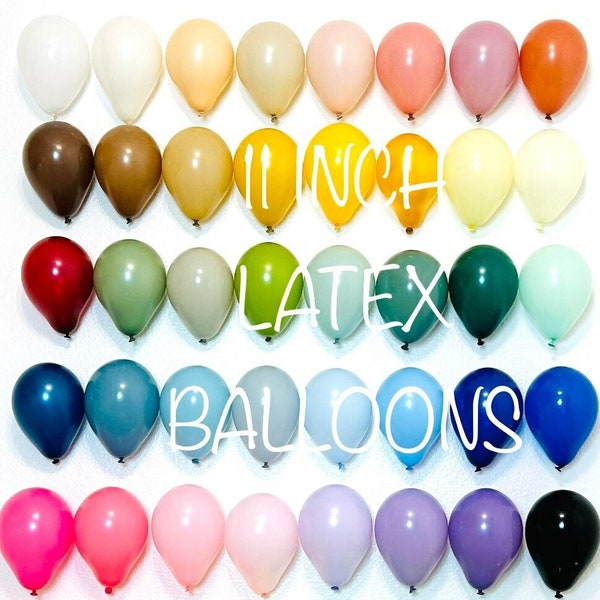 11 Inch Quality Latex Balloons, Latex Balloons, Boho Balloons, Earth Tone Balloons, Bright Balloons, Retro Balloons, Neutral Balloons,
