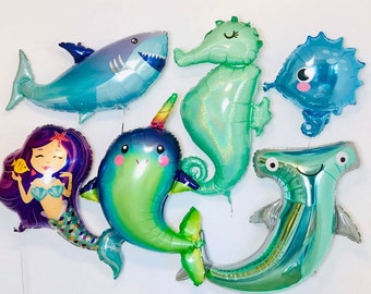Seahorse Mermaid Friends Baby Seahorse Balloon Shellebrate Mermaid Wishes Mermaid Party Decor Under The Sea Party Under the Sea Theme