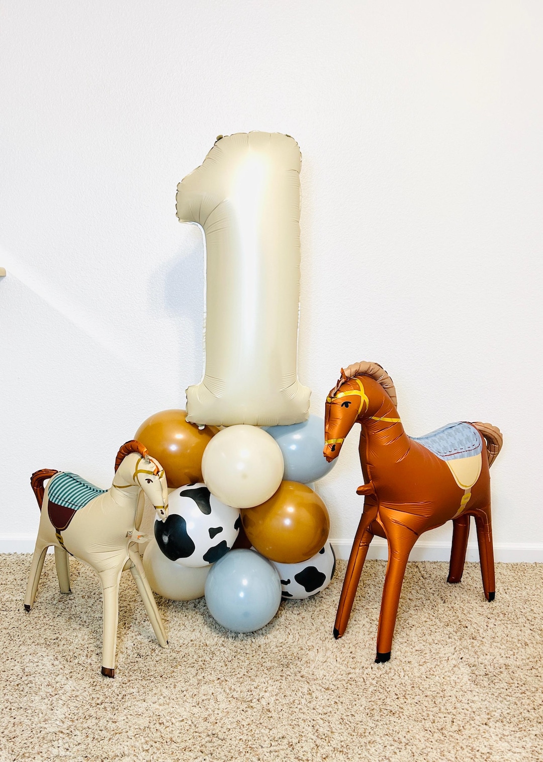 Cowboy Balloon Tower Little Cowboy First Rodeo Balloons Cowboy Birthday ...