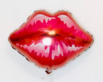 Lips Balloon, Red Lip Balloon, Galentines, Galentine Day, Valentine Balloon, Valentines Decor, Red Lips Decor, Red Lip Balloons, Kissy Lips