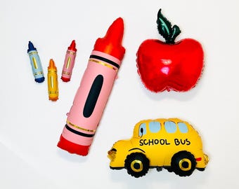 Crayon Balloons Air fill Crayons Back to School Party Teacher Gift First Day School Photo 100 days of school teacher classroom Color Crayon