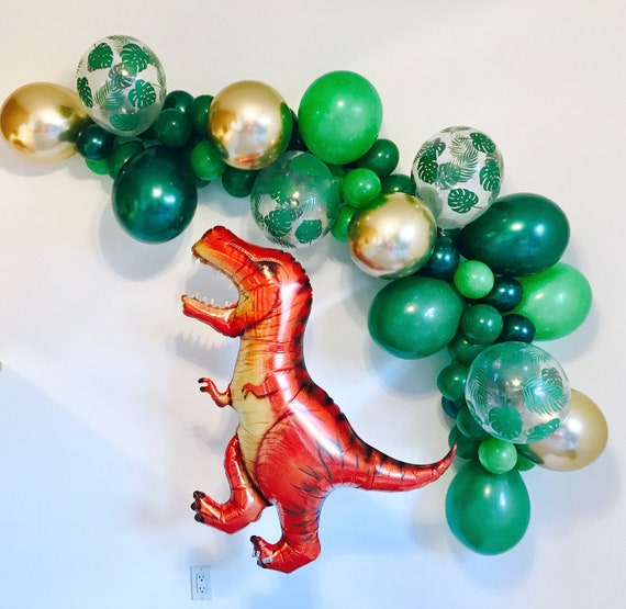 Dinosaur Balloon Garland,Three Rex Party, Dinosaur Balloon, Three Rex Party, Dinosaur Birthday Party, Dinosaur backdrop, T Rex Balloon, TRex Il_570xn