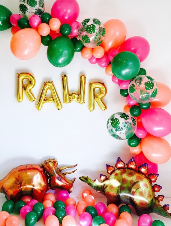 Dinosaur Garland, Girl Dinosaur Party, Dinosaur party, Dinosaur Balloon Garland, Roar Balloon, Rawr balloons, Rawr, Roar Im 4,Girl Dinosaur Il_570xn