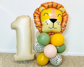 Lion Balloon Safari Balloons Safari Birthday Circus Birthday  Lion Party Lion Birthday Safari Party Party Animal Two Wild Wild One Cute Lion