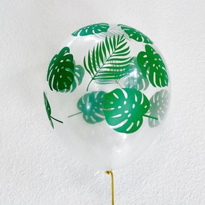 Ballon en forme de feuille de palmier, Ballonnet imprimé feuille, Soirée à thème jungle, Ballons forêt, Ballonnet imprimé feuille, Décoration feuille de palmier, Motif feuille, Latex feuille de palmier image 1