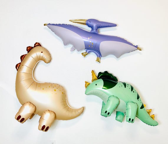 Dinosaur Balloons Dinosaur Birthday Dino Four Three Rex Brontosaurus Triceratops Dinosaur party three rex rawr I'm 4 dinosaur baby shower