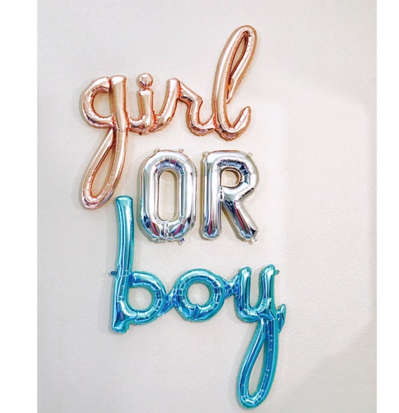girl or boy balloons boy or girl balloon girl script etsy