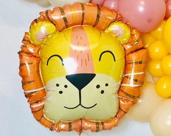 Lion Balloon, Safari Animal Balloons, Get Wild Party, Safari Party, Jungle Party, Safari Balloon, Two Wild, Safari Birthday  Party Animal
