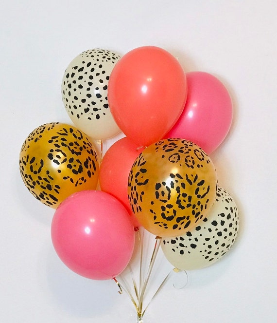 Leopard balloons, Cheetah Balloons, Animal Print Balloons, Pink Cheetah Balloons, Pink Leopard Party, Girl Safari Party, Safari Shower Il_570xn