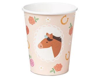 Horse Paper Cups Pony Party Horse Cups Giddy Up Birthday Brown Pony Party Derby Birthday Cute Pony Party Pony Birthday party Horse Birthday