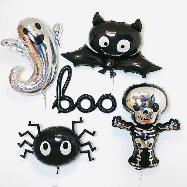 Halloween Balloons, Bat Balloon, Ghost Balloon, Boo Balloon, Halloween Birthday, Skeleton Balloon, Spider Balloon, Halloween Party, Boo Day