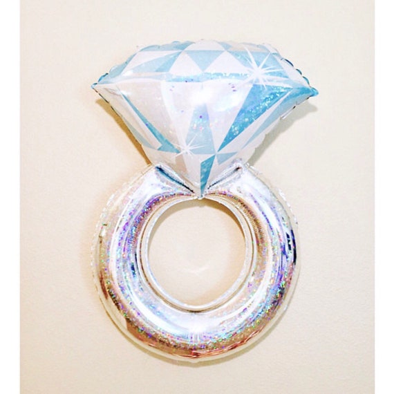 Silver Ring Balloon Ring Balloon Bachelorette Party Diamond Etsy