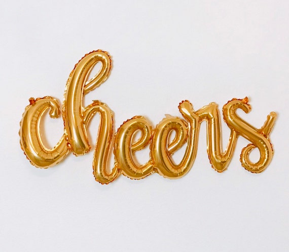 cheers gold balloons