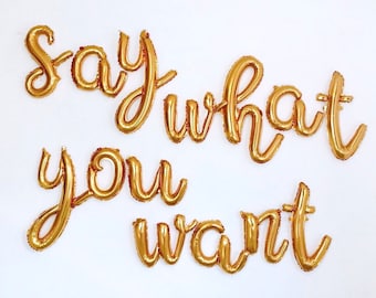 Script Letter Balloons, Gold Script letters, Script balloon letters, gold balloon letters, Gold letter balloons, cursive letter balloons,