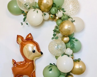 Woodland Baby Shower Balloon Garland, Woodland Baby Shower, Woodland Baby, Eucalyptus Balloon Garland, Eucalyptus Baby Shower Oh Deer Shower