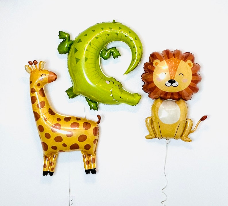 Safari Animal Balloons, Cheetah Balloon, Monkey Balloon, Safari Party, Two Wild, Party Animals, Zebra Balloon Safari Party Wild One Birthday image 2