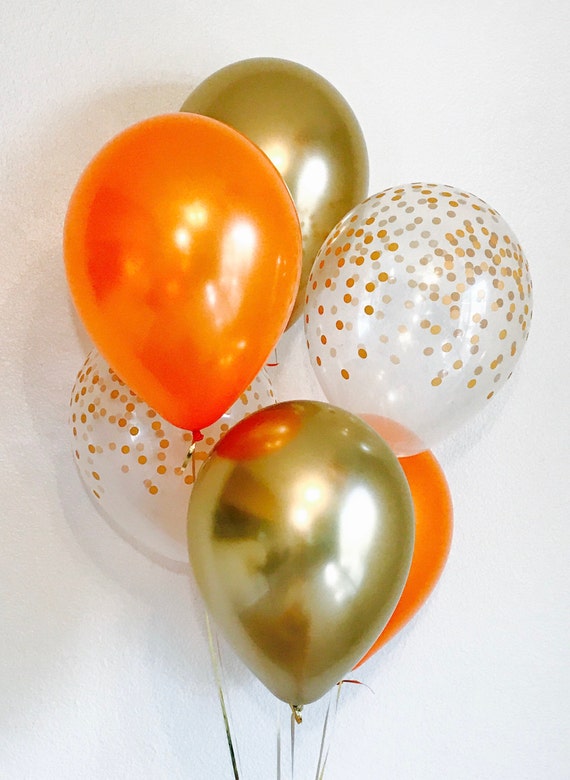 Ballons En Latex Chrome Gold Et Orange Ballons D Or Etsy Ballons En Latex Chrome Gold Et Orange Ballons D Or Etsy