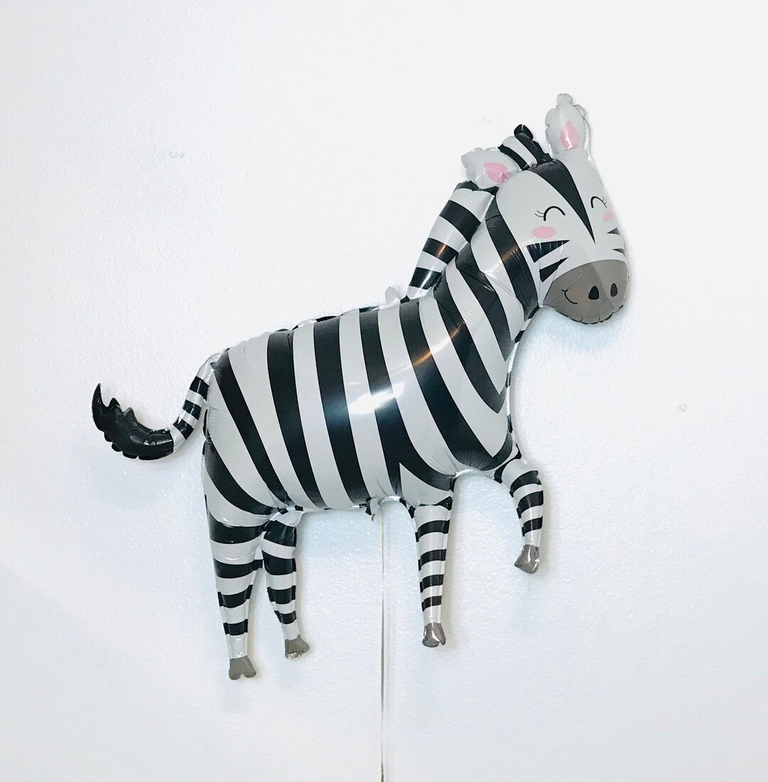 Safari Animal Balloon Zebra Balloon Zoo Balloons Party Etsy