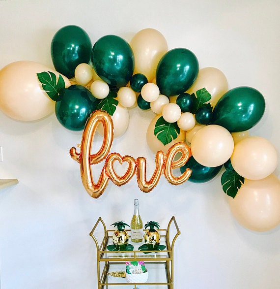 Blush Balloon Garland, Tropical Balloon Garland, Tropical Balloon, Blush Nude Balloon, Tropical Bachelorette, Tropical Bridal Shower, Il_570xn