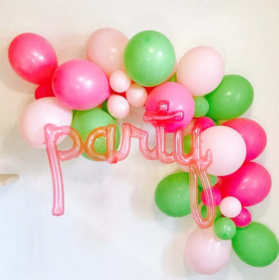 Balloon Garland, DIY Balloon Garland, Watermelon Balloon Garland, Pink and Green Balloon Garland, Watermelon Balloons,One in a Melon Party, Il_570xn