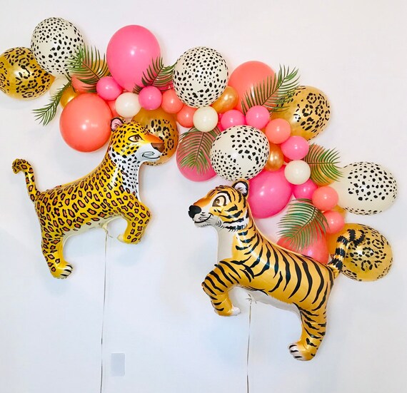 Safari Party, Jungle Party, Safari Balloon Garland, Cheetah Balloon, Leopard Balloon, Party Animal, Pink Leopard Party, Leopard Birthday, Il_570xn
